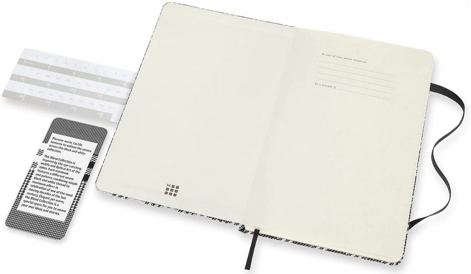Блокнот Moleskine Blend 20 середній 13 х 21 см в лінію чорний шаховий паттерн