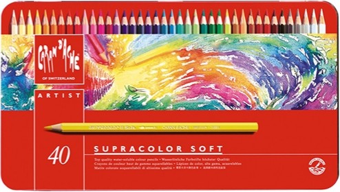 Набір акварельних олівців Caran d'Ache Supracolor 40 штук 