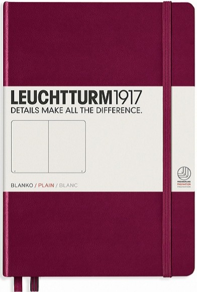 Блокнот Leuchtturm1917 Classic середній 14,5 х 21 см нелінований винний