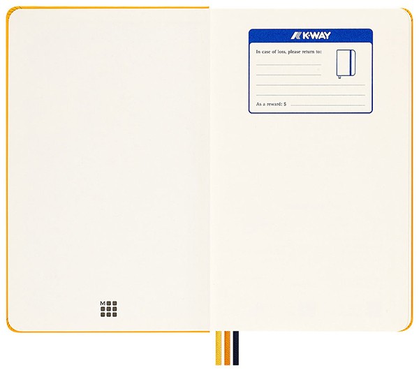 Блокнот Moleskine x K-Way середній 13 х 21 см нелінований помаранчевий нейлон