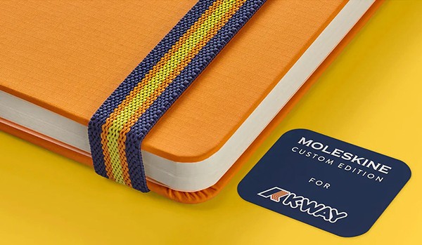 Блокнот Moleskine x K-Way середній 13 х 21 см нелінований помаранчевий нейлон