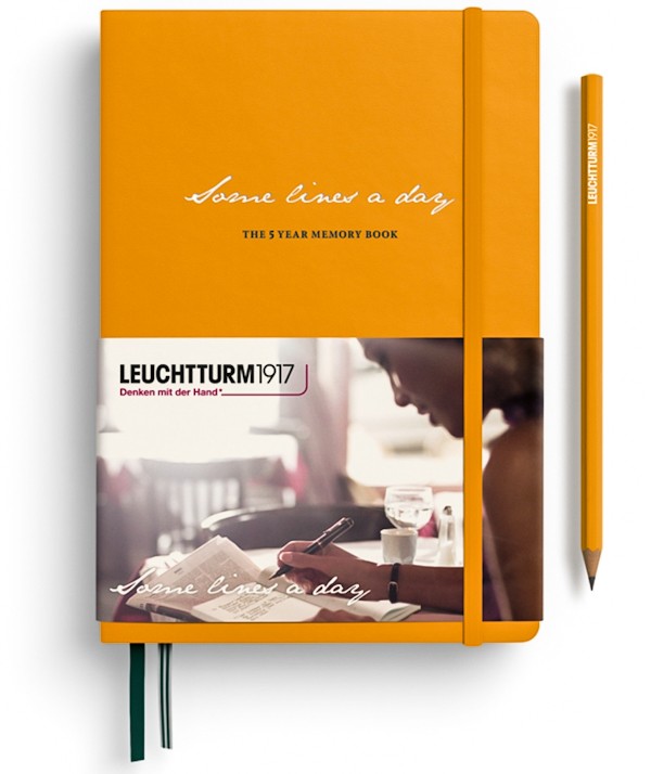 Щоденник Leuchtturm1917 Some Lines a Day на 5 років середній 14,5 х 21 см сонячний жовтий