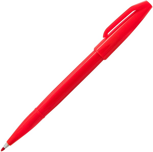 Капілярна ручка Pentel Sign Pen червона твердий наконечник 