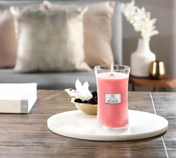 Ароматична свіча WoodWick Large Melon & Pink Quartz 609 г