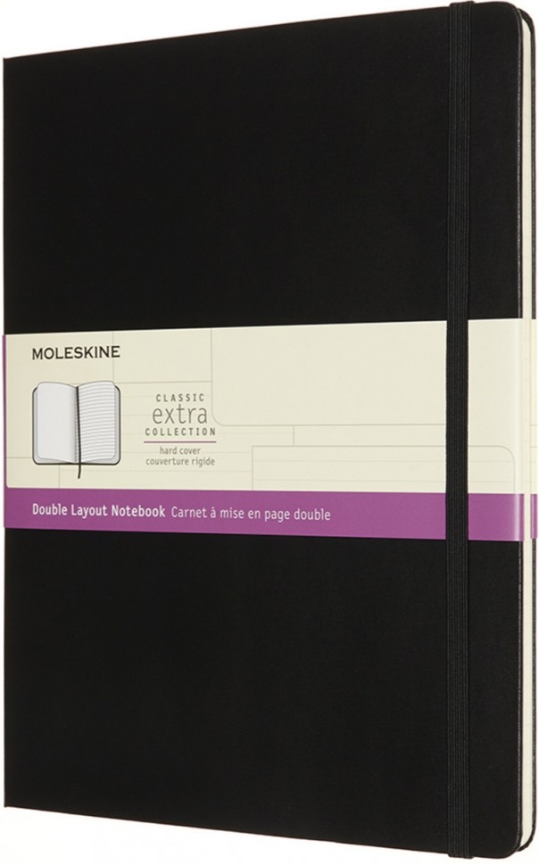 Блокнот Moleskine Classic Double Layout великий 19 х 25 см лінія-нелінований чорний