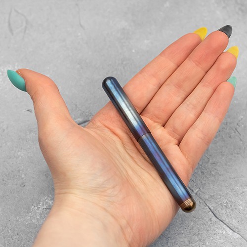 Кулькова ручка з ковпачком Kaweco Liliput Fireblue сталева