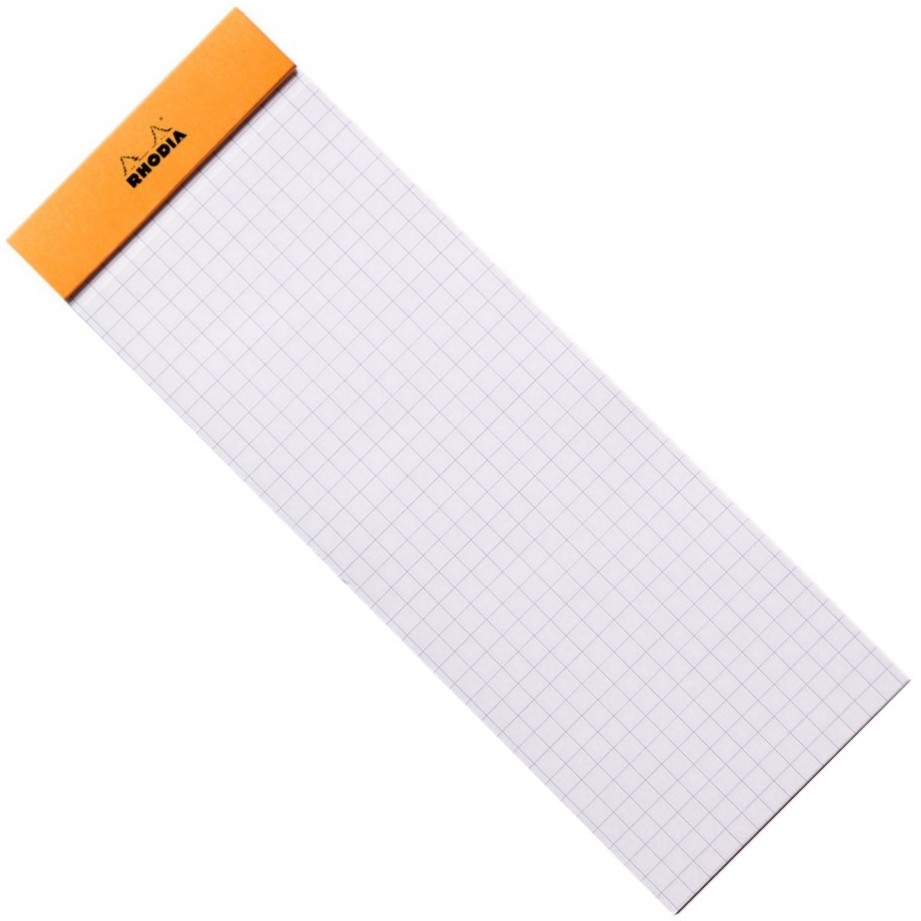 Блокнот Rhodia Pad №8 7,4 х 21 см помаранчевий в клітинку