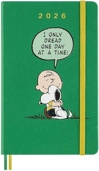 Щоденник Moleskine Peanuts на 2026 рік середній 13 х 21 см зелений
