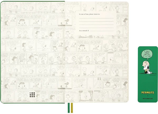 Щоденник Moleskine Peanuts на 2026 рік середній 13 х 21 см зелений