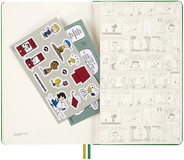 Щоденник Moleskine Peanuts на 2026 рік середній 13 х 21 см зелений