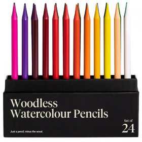 Набір акварельних бездеревних олівців Karst Woodless Artist 2В 24 штуки