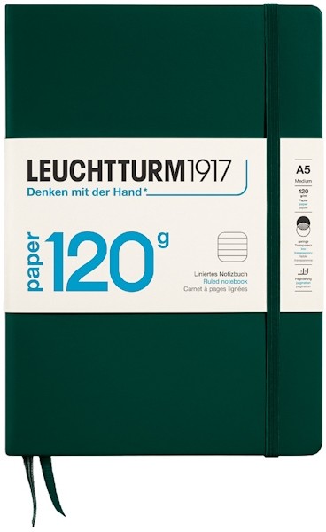 Блокнот Leuchtturm1917 Edition 120 середній 14,5 х 21 см в лінію лісовий зелений
