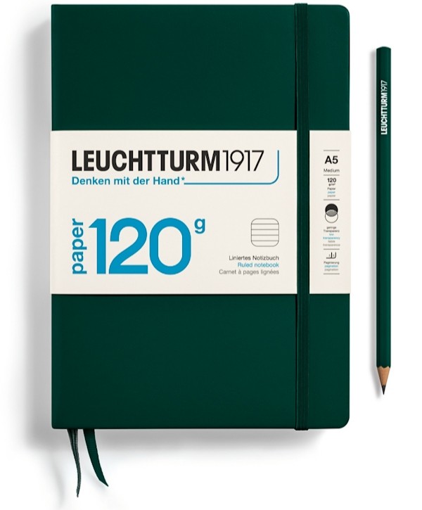 Блокнот Leuchtturm1917 Edition 120 середній 14,5 х 21 см в лінію лісовий зелений