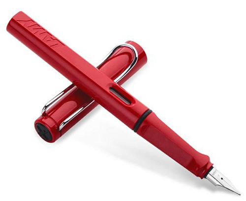 Чорнильна ручка Lamy Safari червона перо F (тонке)