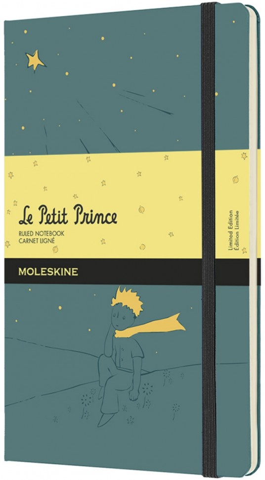 Блокнот Moleskine Le Petite Prince середній 13 х 21 см в лінію темно-зелений