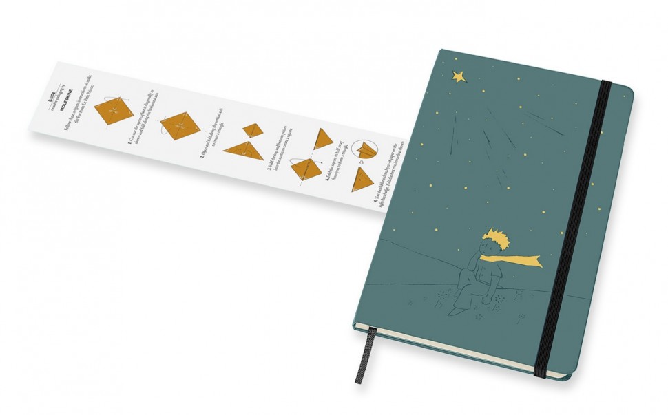Блокнот Moleskine Le Petite Prince середній 13 х 21 см в лінію темно-зелений