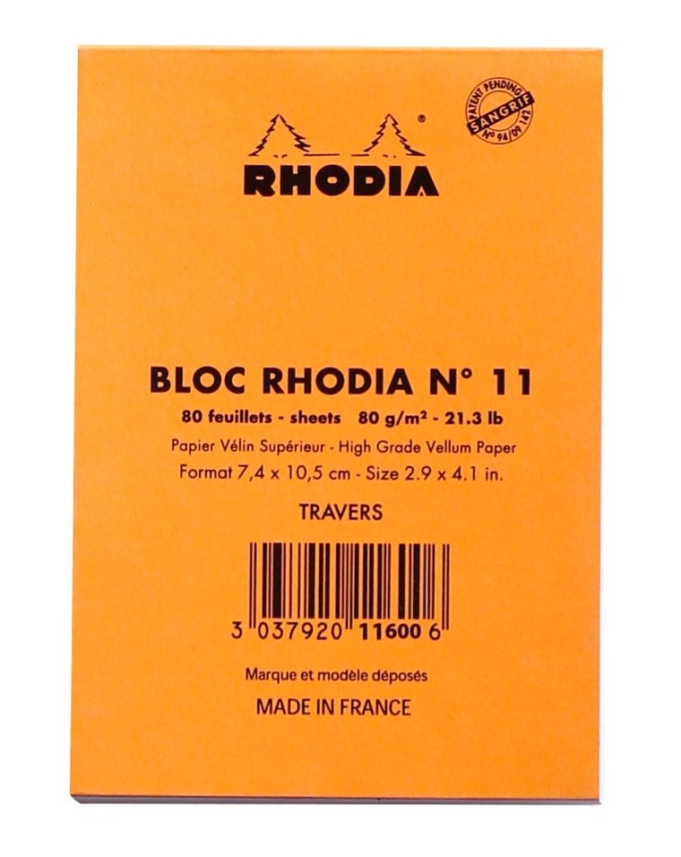 Блокнот Rhodia Pad №11 А7 помаранчевий в лінію