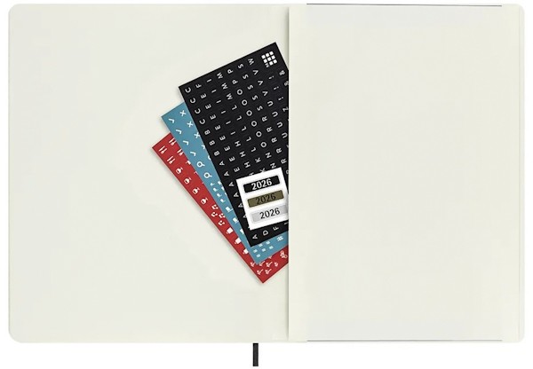Щомісячник Moleskine на 2026 рік великий 19 х 25 см чорний м'який