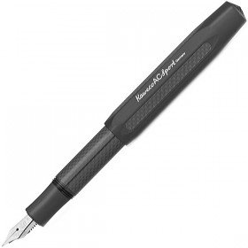 Чорнильна ручка Kaweco AC Sport Black чорна алюміній та карбон перо EF (дуже тонке)