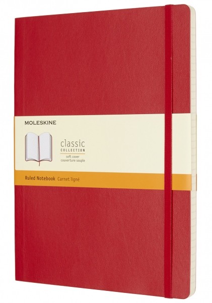 Блокнот Moleskine Classic великий 19 x 25 см в лінію червоний м'який