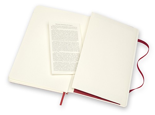 Блокнот Moleskine Leather середній 13 х 21см в лінію бордовий м'який у прозорому боксі