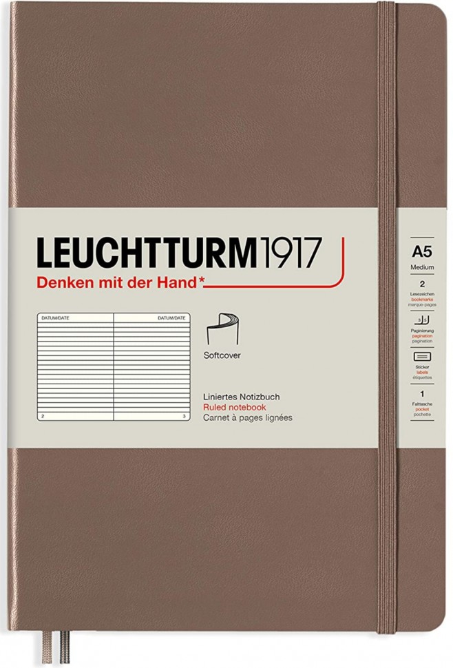 Блокнот Leuchtturm1917 Rising Colours м'який середній 14,5 х 21 см в лінію Warm Earth
