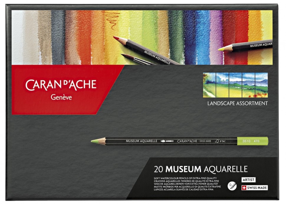 Набір акварельних олівців Caran d'Ache Museum Aquarelle Landscape 20 штук