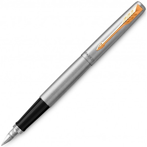 Чорнильна ручка Parker Jotter SS GT FP сталева з позолотою перо M (середнє)
