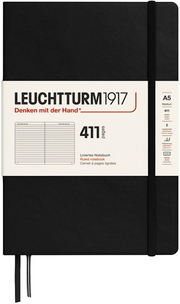 Блокнот Leuchtturm1917 Edition 411 середній 14,5 х 21 см в лінію чорний