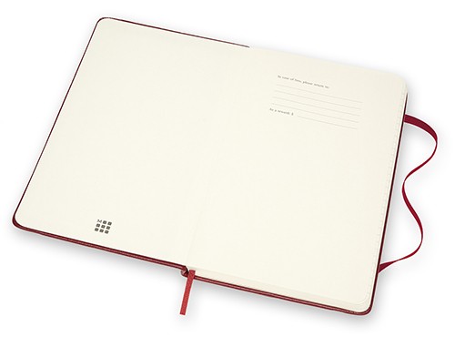 Блокнот Moleskine Leather середній 13 х 21см в лінію бордовий у прозорому боксі