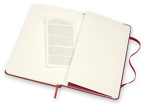 Блокнот Moleskine Leather середній 13 х 21см в лінію бордовий у прозорому боксі