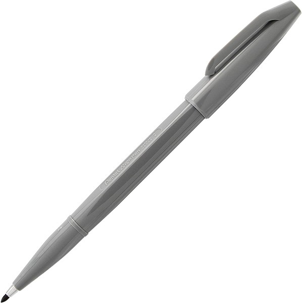 Капілярна ручка Pentel Sign Pen сіра твердий наконечник 