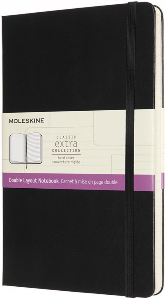 Блокнот Moleskine Classic Double Layout середній 13 х 21 см лінія-нелінований чорний