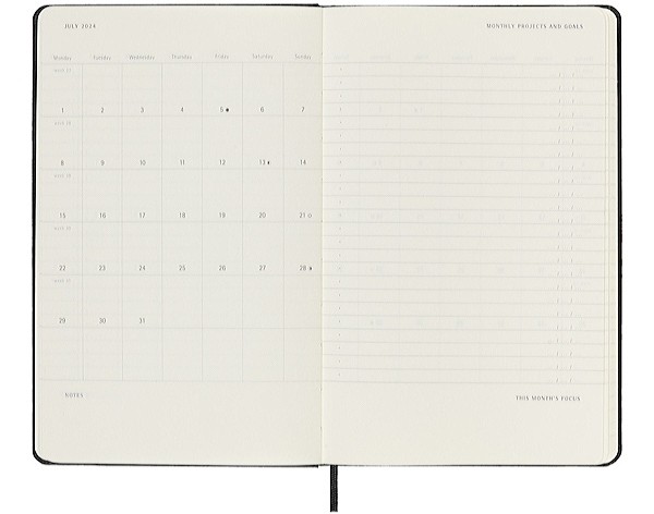 Вертикальний щотижневик Moleskine PRO на 2026 рік середній 13 х 21 см чорний
