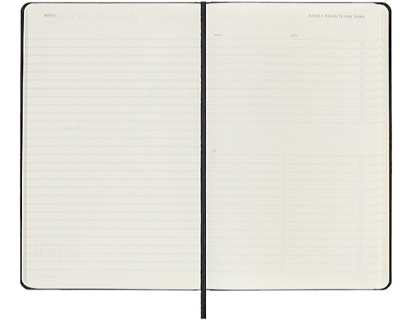 Вертикальний щотижневик Moleskine PRO на 2026 рік середній 13 х 21 см чорний